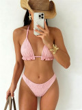 SC Sexy Stripe Print Backless Two Piece Bikinis CASF-6832