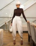 SC Solid Color Press Pleated Pants LSD-2909