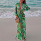 SC Deep V Neck Print Backless Split Maxi Dress XEF-K6D11375A