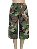 SC Camouflage Print Wide Leg Fifth Pants SH-391602