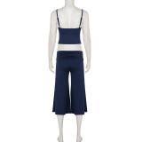 SC Lace Edge Patchwork Two Piece Pants Set GPKJ-MR49888