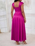 SC Ice-Silk Solid Color Maxi Dress GYLY-9848