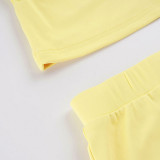 SC Solid Color Sport Halterneck Short Suit GPKJ-MR49851