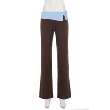 SC Contrast Color Split Straight Pants GPKJ-MR49566