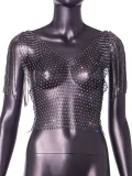 SC Tassel Fishnet Hollow Out Crop Top GZYY-21092