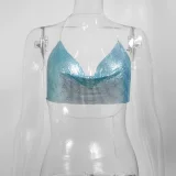 SC Metal-Chain Sequin Halterneck Tube Top GZYY-842