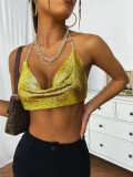 SC Metal-Chain Sequin Halterneck Tube Top GZYY-842