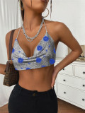 SC Metal-Chain Sequin Halterneck Tube Top GZYY-842