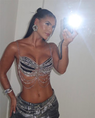 SC Metal Chain Beaded Hollow Out Tank top GZYY-B25183