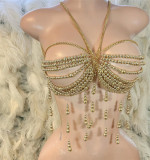 SC Pearl Bead Tassel Halterneck Bra Chain GZYY-P25087