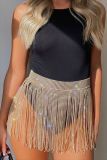SC Rhinestone Fishnet Patchwork Skirt GZYY-1166