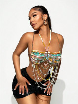 SC Hollow Out Backless Colored Gemstone Body Chain GZYY-B24652
