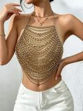 SC Sexy Multi-layer Alloy Chains Chest Chain Tank Top GZYY-J25524