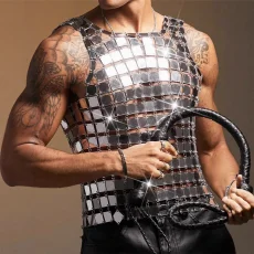 SC Men's Acrylic Mirrored Sexy Tank Top GZYY-k25576