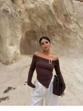 SC One Shoulder Long Sleeve T Shirts YWXS-K25L1694