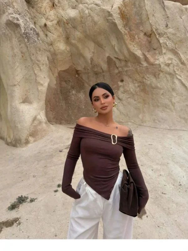 SC One Shoulder Long Sleeve T Shirts YWXS-K25L1694
