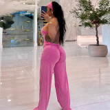 SC Sleeveless Halterneck Print Jumpsuit(With Headscarf) GSZM-D26JP243