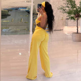 SC Sleeveless Halterneck Print Jumpsuit(With Headscarf) GSZM-D26JP243