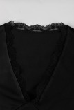 SC Lace Patchwork Deep V Neck Top YWXS-K26L2390