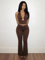 SC Sleeveless Halterneck Tie Up 2 Piece Pants Set YWXS-K26L2834