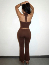 SC Sleeveless Halterneck Tie Up 2 Piece Pants Set YWXS-K26L2834