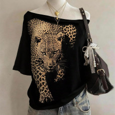 SC Leopard Print Short Sleeve T Shirts YWXS-K26L2898