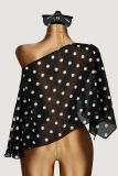 SC Polka Dot Print Slash Shoulder Tops GXIY-K26L2593