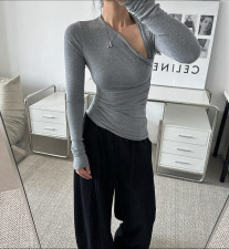 SC Long Sleeve Solid Color Tops GXIY-K25L1545