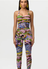 SC Print Sleeveless Jumpsuit GFCF-1510