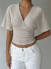 SC Stripe Bat Sleeve Knits Top GXIY-K26L2592