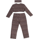 SC Polka Dot Print Two Piece Pants Set(With Headscarf) XEF-K6S11676A
