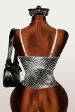 SC Zebra Print V Neck Sling Tank Tops GXIY-K26L2384