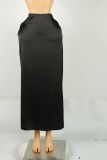 SC Satin High Waist Long Skirt GXIY-K25L1129
