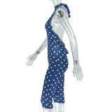 SC Polka Dot Print Sleeveless Backless Jumpsuit GJYO-JP006373