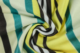 SC Stripe Print U Neck Halterneck Pant Suit GJYO-JS919186