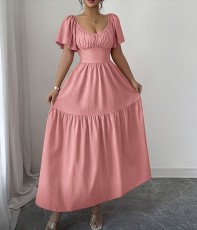 SC Square Neck Bubble Sleeve Maxi Dress GPBY-DR9962