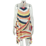 SC Sexy Print Halterneck Loose Mini Dress GJYO-JD305561