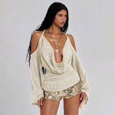 SC Sexy Backless Off Shoulder Top GZJQ-K6L11158A