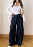 SC High-Waisted Pleated Wide-Leg Trousers QODY-Y6074B