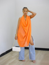 SC Chiffon See Through Backless Tops SFY-900