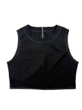 SC Solid Color Sleeveless Tops Pants Suit YH-9030