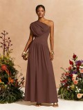 SC Single Shoulder Ruched Maxi Dress GQLK-KG6622