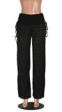 SC High-Waisted Drawstring Loose Lace Pants(With Panties) MZ-26010