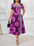 SC Print Square Neck Midi Dress GYLY-11278