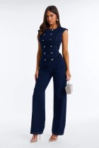 SC Fashon Loose Denim Sleeveless Jumpsuit LX-3591