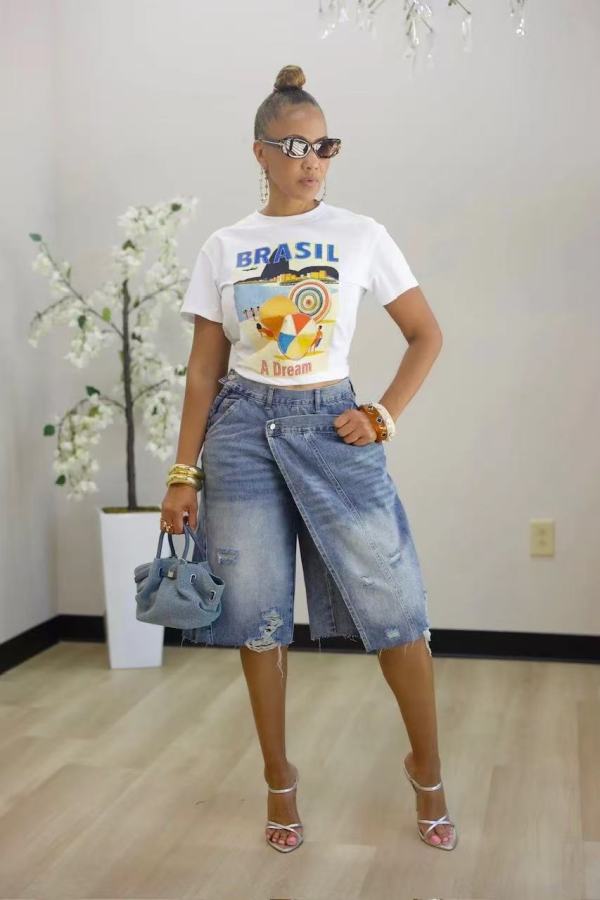 SC Fashion Denim Loose Shorts OD-8787