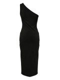 SC Slash Shoulder Split Maxi Dress YH-9031
