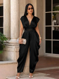 SC Sleeveless Deep V Neck Two Piece Pants Set SFY-897