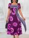 SC Print Square Neck Midi Dress GYLY-11278