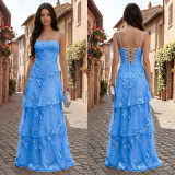 SC Sexy Print Mesh Spaghetti Straps Maxi Dress BY-7710